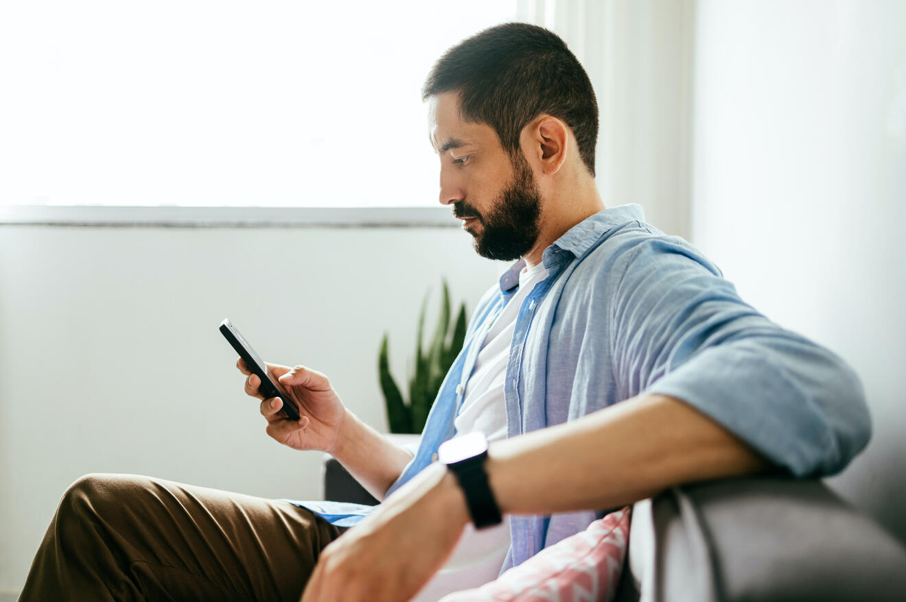 Picture of man on phone